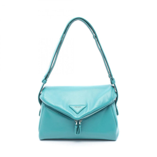 Prada Shoulder Bag Signeau 1 Bc165 Emerald Green Leather