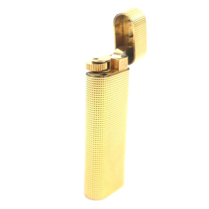  Cartier Oval Diamond Pattern Roller Gas Lighter Gold Men's