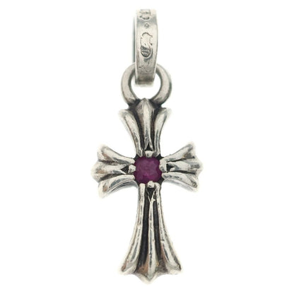 Chrome Hearts Crs Bbyfat P Rby Baby Fat Cross 1 Ruby Pendant Top Silver