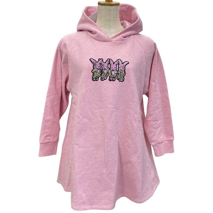 Dior Baby Rabbit Hoodie Dress Sweatshirt Cotton Pink Kids Sophisticated