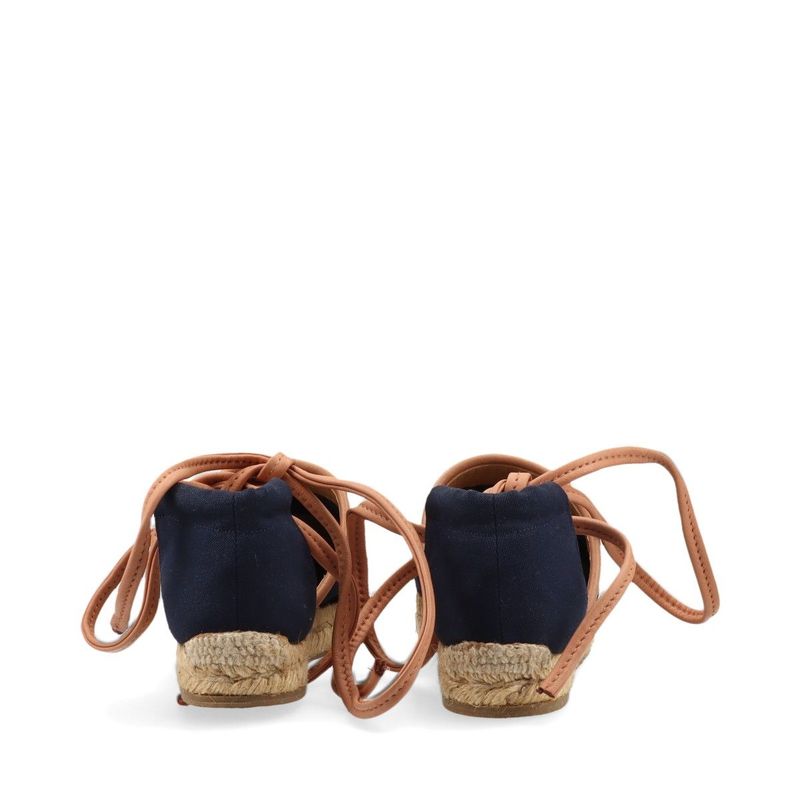 Hermes Canvas And Leather Espadrilles Women's 34 Navy Made In Spain