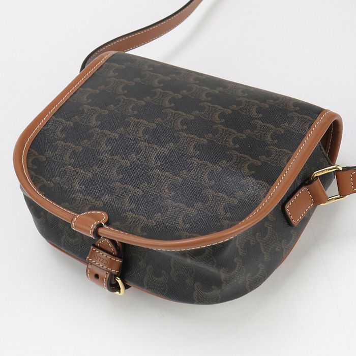 Celine Medium Folco Bag Triomphe Canvas 19150 2BZJ 04LU Crossbody Shoulder Bag