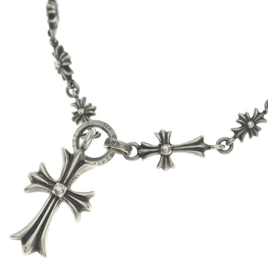 Chrome Hearts Chke Chn Tnye CH Crs Tiny-e Chok Chain Rosary Necklace Silver
