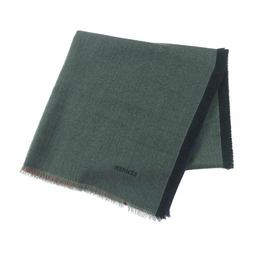 Hermes Carre 120 Cashmere Silk Blend Rouge Marine Kaki Large Shawl