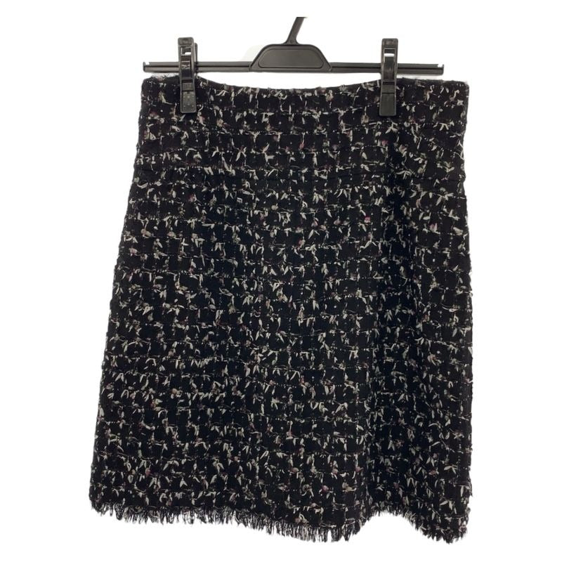 Chanel Tweed Coco Mark Size 38 Black Pink Hardware Wool