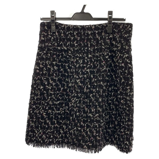 Chanel Tweed Coco Mark Size 38 Black Pink Hardware Wool