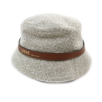 LOEWE K820hb1x41 Anagram Jacquard Logo Leather Use Bucket Hat Ecru/soft White