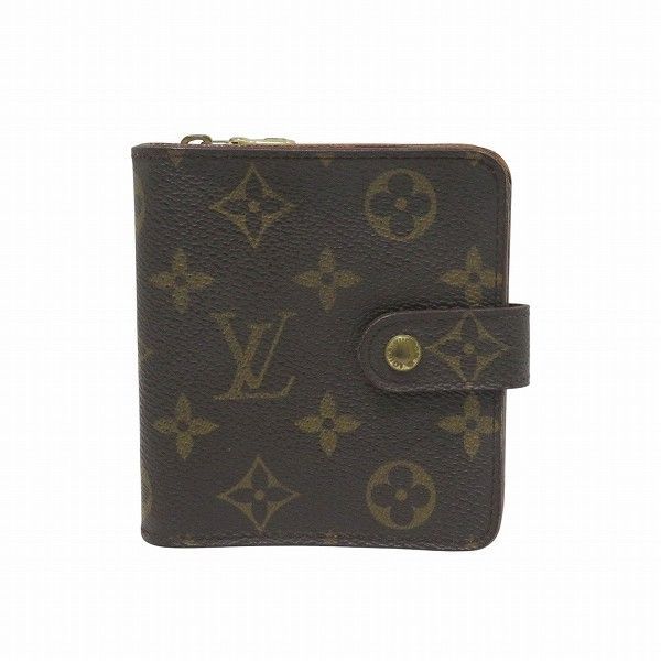 Louis Vuitton Monogram Compact Zip M61667 Bifold Wallet Unisex