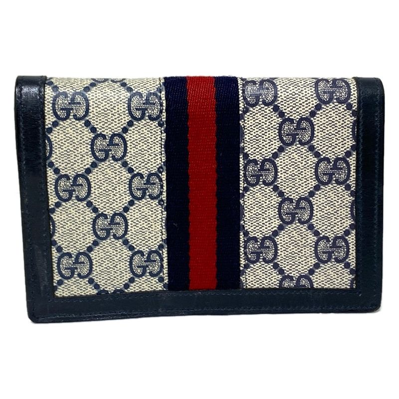 Gucci Parfums Sherry Ivory And Navy GG Pattern Leather