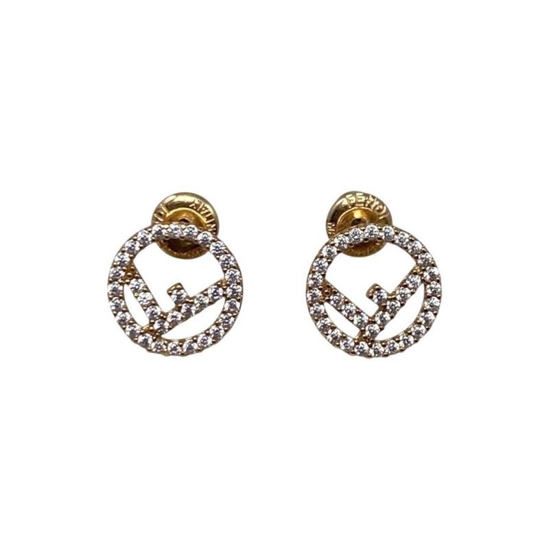 Fendi Earrings F Is Fendi 8ag7386dmf089u Crystal Logo Gold F Is Fendi