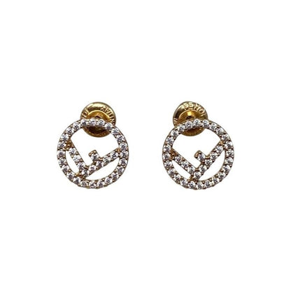 Fendi Earrings F Is Fendi 8ag7386dmf089u Crystal Logo Gold F Is Fendi
