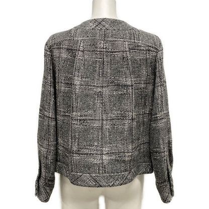 Chanel Jacket Size 40 M Women - P60828 Gray X Black X White Long Sleeve / Tweed
