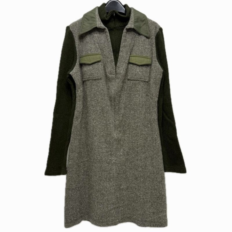 Fendi Dress W Pockets Zip Up Tweed Gray