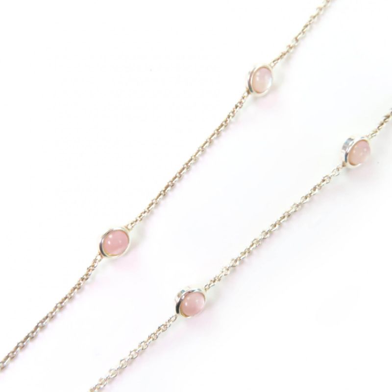 Gucci 527399 Double G Mother Of Pearl Necklace Ag925 Silver Pink With Box And