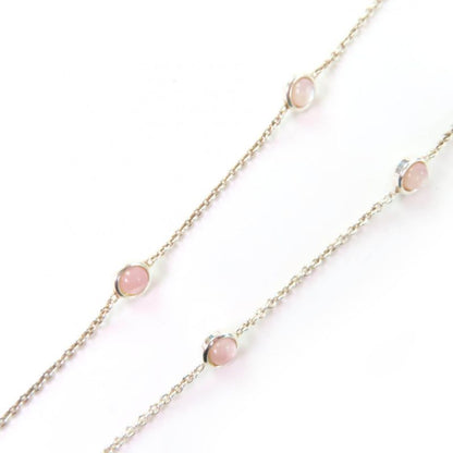 Gucci 527399 Double G Mother Of Pearl Necklace Ag925 Silver Pink With Box And