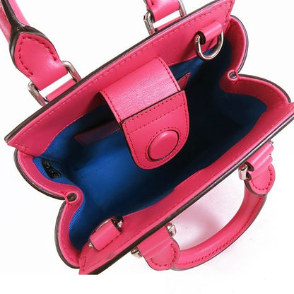 Gucci Pink Blue Leather GG Perforated Shoulder Bag — view 5