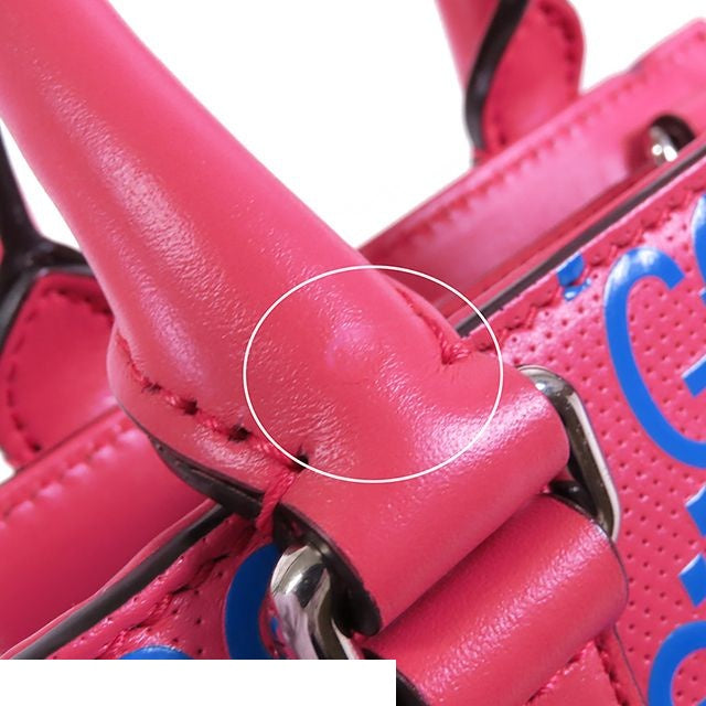 Gucci Pink Blue Leather GG Perforated Shoulder Bag — view 7