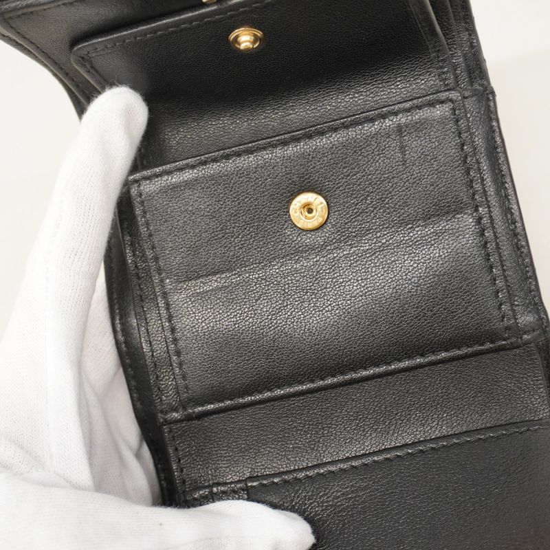 Chanel Trifold Wallet Chanel 19 Lambskin Black Gold Hardware Women