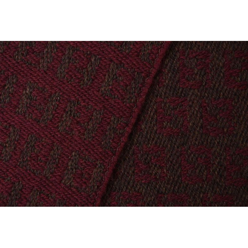 Fendi Muffler Winter Scarf 100% Wool FF Logo Burgundy — view 5