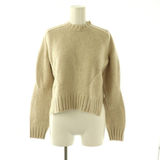 Celine Filo Yak Wool Cropped Knit Sweater Pullover XS Beige CX