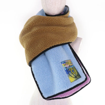 Loewe Cotton Logo Large Shearling Scarf Shawl Multicolor — view 5
