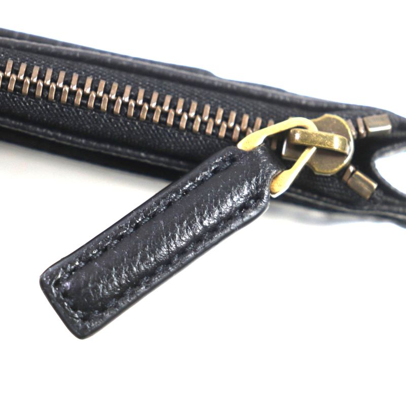 Gucci 657589 Leather GG Marmont Business Card Holder Card Case Black Gold