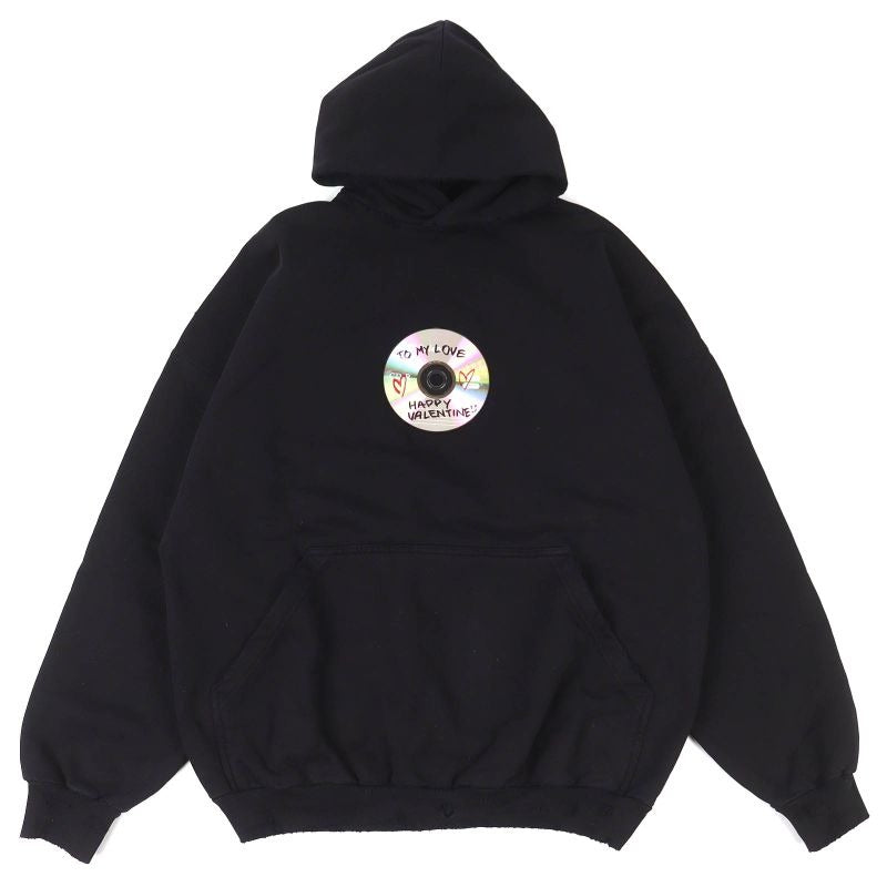 Balenciaga Valentine CD Hoodie 100% Cotton Distressed