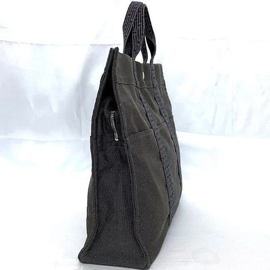 Hermes Tote Bag Tote MM Gray Her Line Excellent Condition Canvas