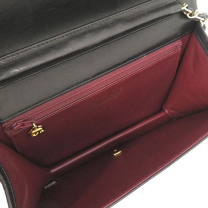 Chanel Matelasse Lambskin Black No 6 Gold Chain Shoulder Bag Lambskin Coco Mark