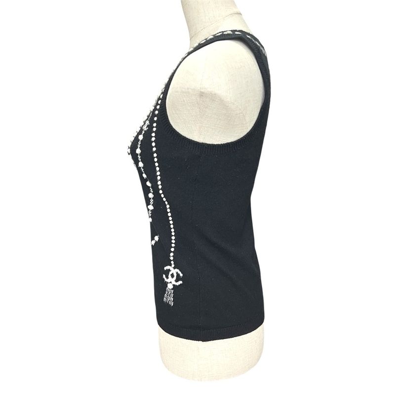 Chanel Knit Trompe L'oeil P64666 Cashmere Black