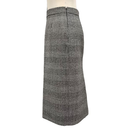 Prada Bottoms Wool Gray Skirt Tweed