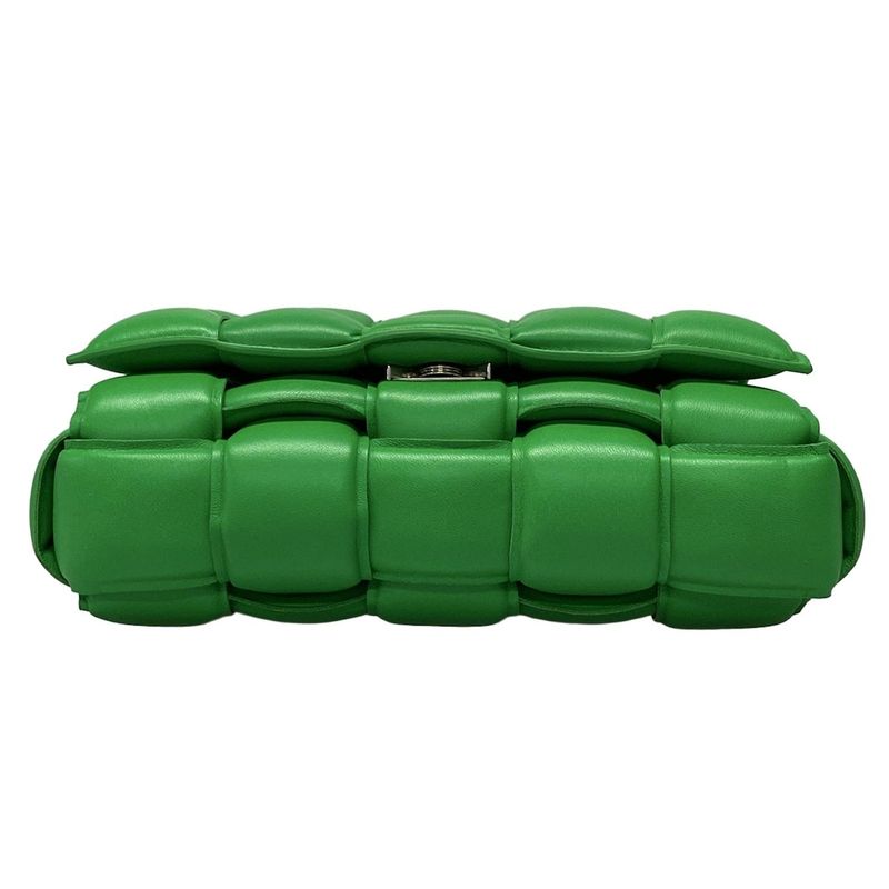 Bottega Veneta Shoulder Bag Padded Cassette Green Lambskin