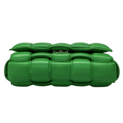 Bottega Veneta Shoulder Bag Padded Cassette Green Lambskin