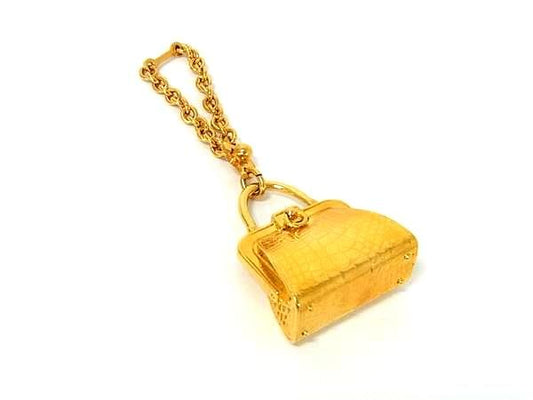 Christian Dior Vintage Bag Charm Key Holder Accessories Gold Db1527