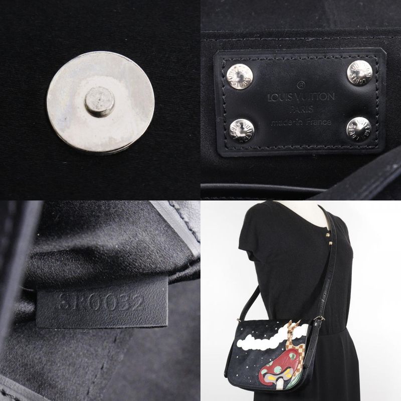 Louis Vuitton Musette Comte De Fe M92273 Monogram Satin And Halaco Black Sr0032