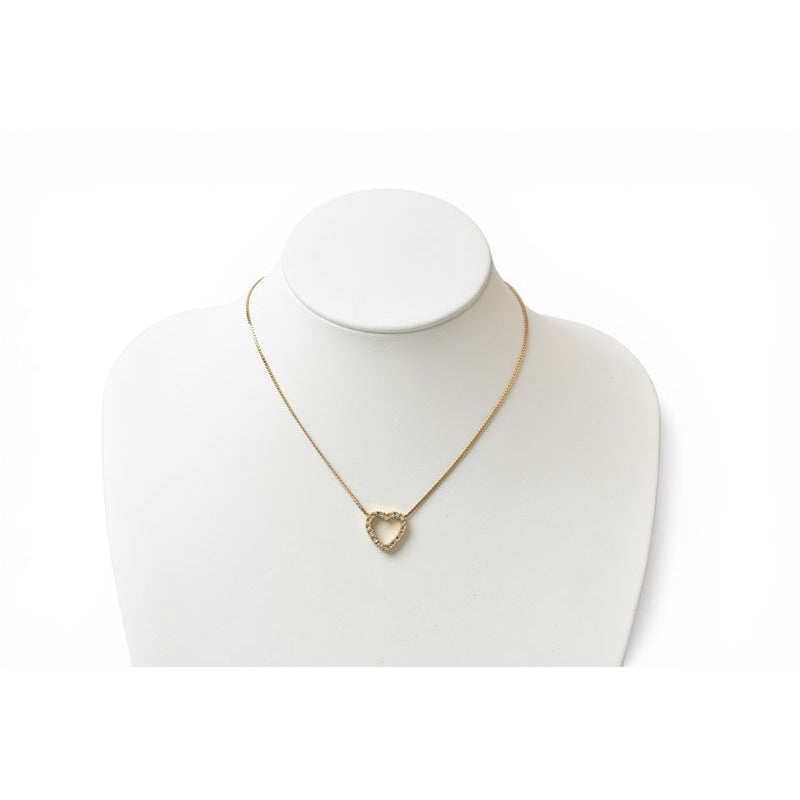 Dior Necklace Pendant Vintage Heart Motif Rhinestone Gold — view 2