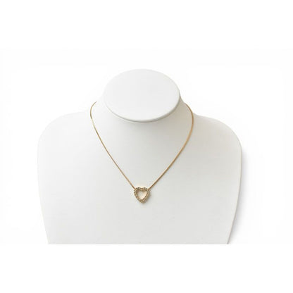 Dior Necklace Pendant Vintage Heart Motif Rhinestone Gold — view 2