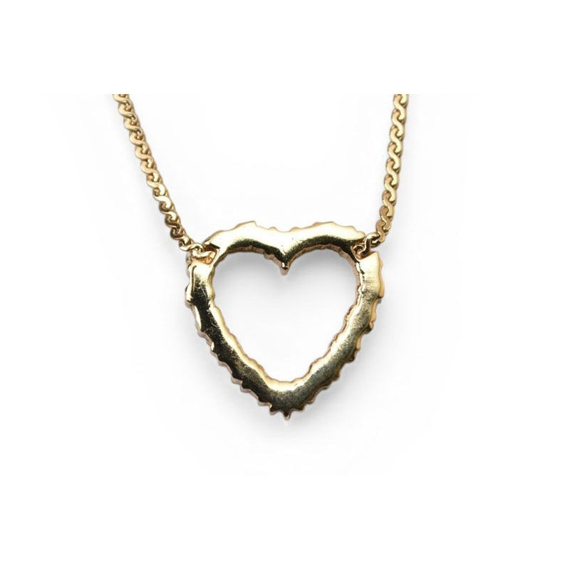 Dior Necklace Pendant Vintage Heart Motif Rhinestone Gold — view 4