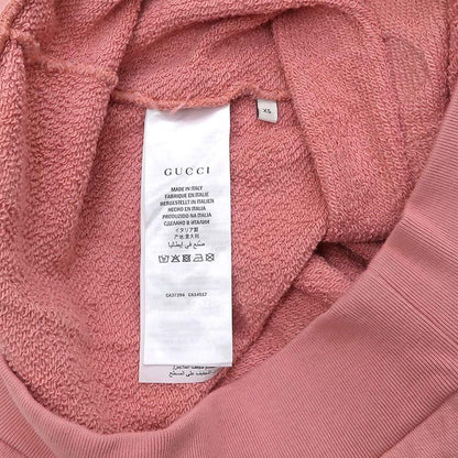 Gucci Sweatshirt Dog Rhinestone XS Pink 100% Cotton Long Sleeve Women's