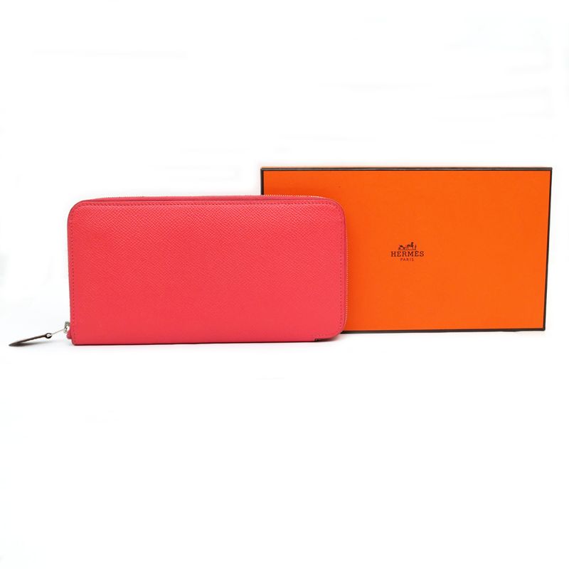 Hermes Azap Long Silk-in Vo-epson Pink Silver-hardware A Engraved Long