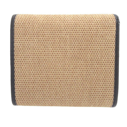 Gucci 621891 Horsebit 1955 Compact Wallet Canvas Leather Beige Navy Blue Bifold