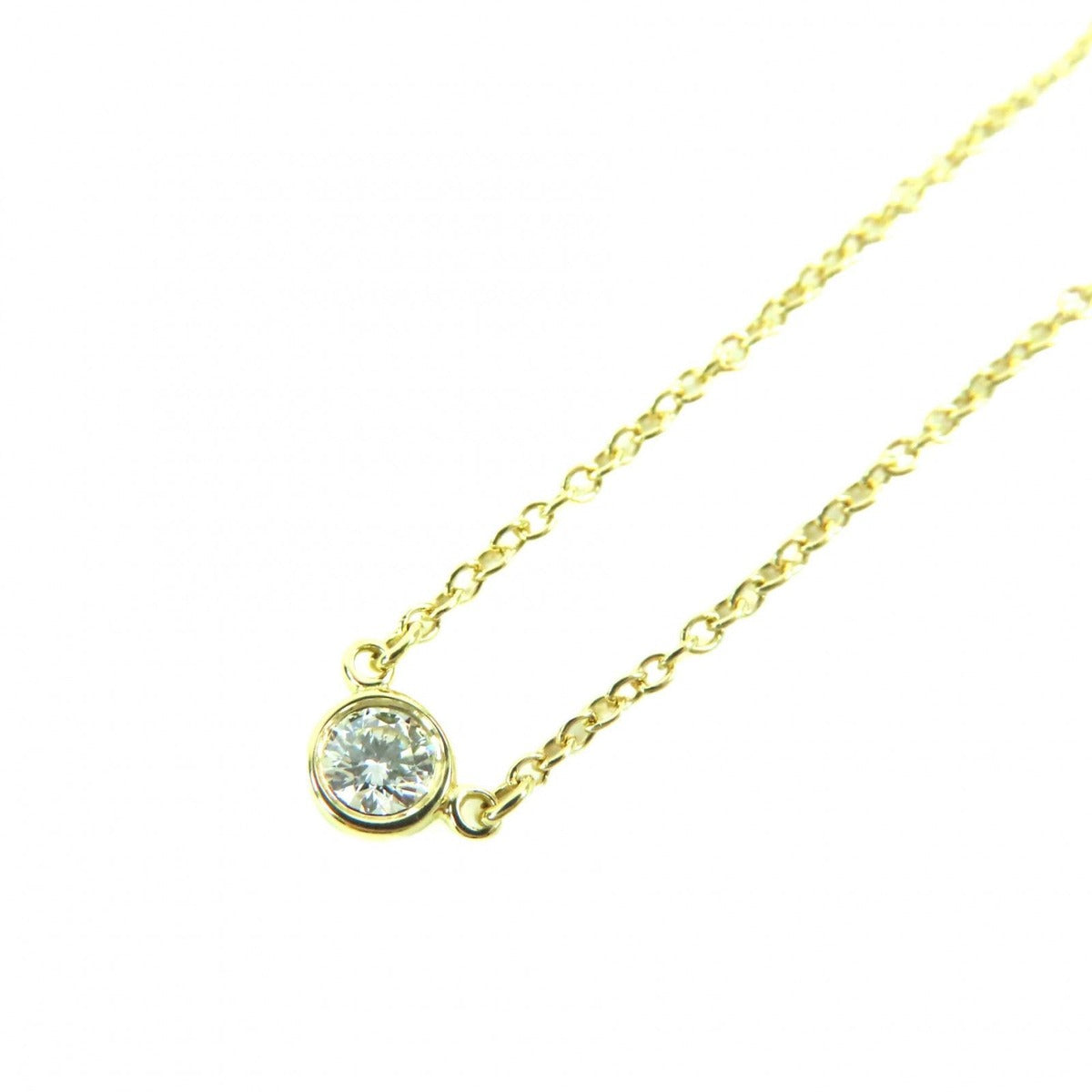 Tiffany & Co. Elsa Peretti By The Yard Necklace 18K YG Diamond 0.05ct