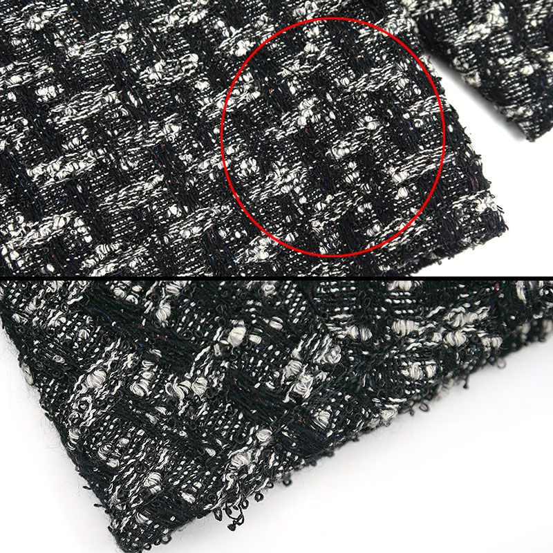 Chanel Tweed Jacket 36 Black Ladies