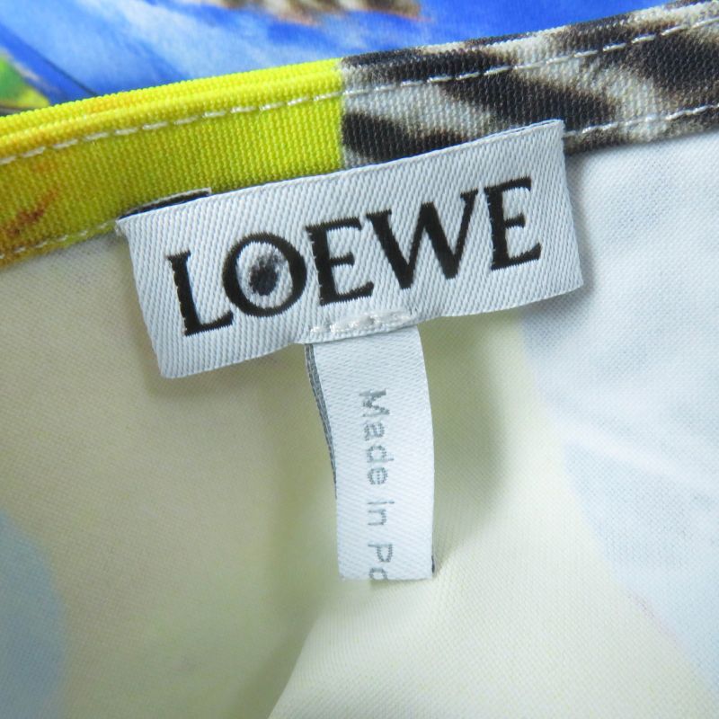 LOEWE S359y02x58 Parrot Print Zip Top Anagram Logo Long Sleeve Top Multicolor