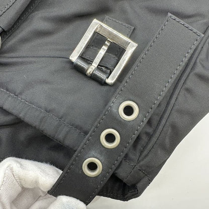 Prada Tote Handbag Black Nylon Tessuto Women Men Fashion Vintage