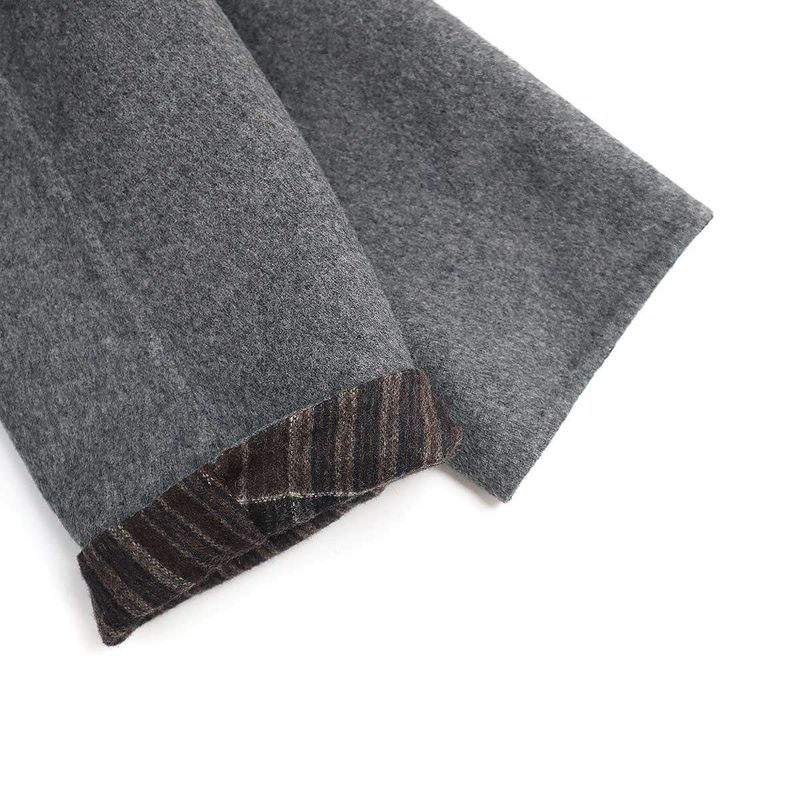 Louis Vuitton Mouton Boa Collar Wool Cashmere Coat H8c10euw3 Gray 46