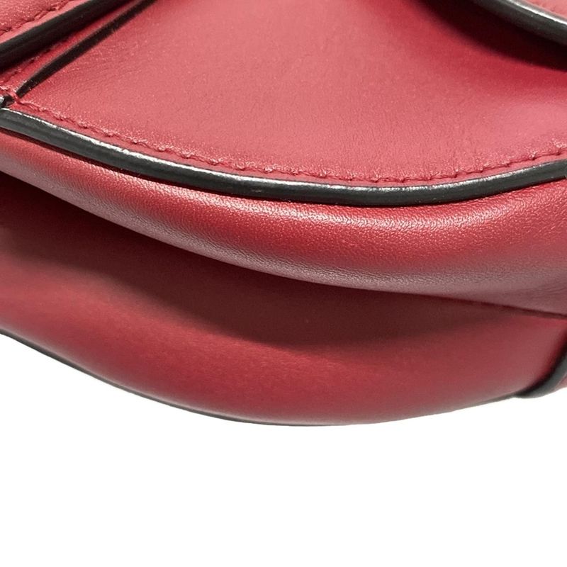 Dior/christian Dior Handbag Saddle Bag Red Leather