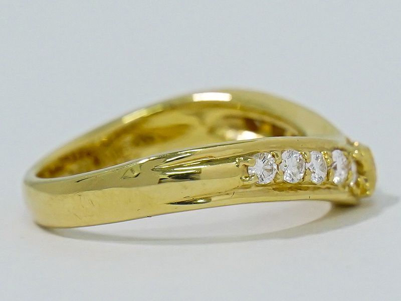 Authentic Celine Diamond 0.30ct 750 YG Ring Size 11 Yellow Gold Accessories