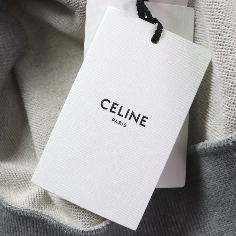 Celine Ry08m670q 100% Cotton Gothic Print Embroidery Loose Hoodie Pullover