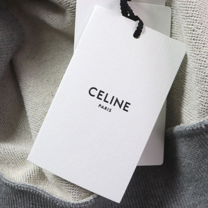 Celine Ry08m670q 100% Cotton Gothic Print Embroidery Loose Hoodie Pullover